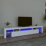 vidaXL Meuble TV avec lumières LED Blanc 215x36 5x40 cm