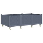 vidaXL Jardinière à roulettes gris 150x80x54 cm PP