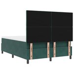 Lit à ressort vidaXL avec matelas vert foncé 140x190 cm en velours