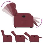 vidaXL Fauteuil inclinable électrique rouge bordeaux tissu