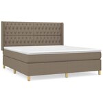 vidaXL Sommier à lattes de lit avec matelas Taupe 180x200 cm Tissu