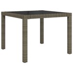 vidaXL Ensemble à manger d'extérieur 3Pièces coussins gris résine tressée