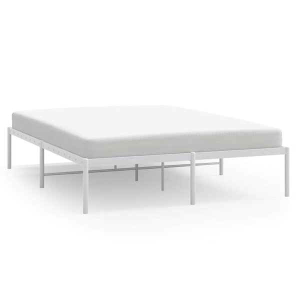 vidaXL Cadre de lit métal sans matelas blanc 160x200 cm