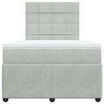 vidaXL Sommier à lattes de lit et matelas gris clair 120x190cm velours