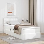 vidaXL Lit avec rangement et LED avec matelas Blanc pur 100 x 200 cm