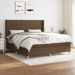 vidaXL Sommier à lattes de lit avec matelas Marron foncé 160x200 cm