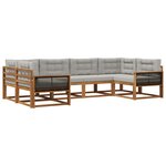 vidaXL Ensemble de canapés d'extérieur 6 Pièces Naturel et gris clair