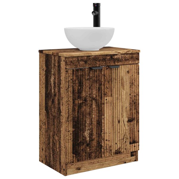 vidaXL Meuble de salle de bain avec évier Bois ancien 54 x 35 x 83 cm