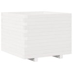 vidaXL Jardinière blanc 60x60x49 5 cm bois de pin massif
