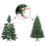 vidaXL Demi sapin de Noël artificiel avec support Noir 210 cm PVC