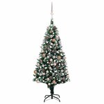vidaXL Arbre de Noël artificiel pré-éclairé/boules pommes de pin 180cm