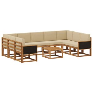 vidaXL Ensemble de canapés d'extérieur 10 Pièces Naturel et Beige