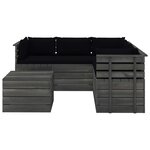 vidaXL Salon palette de jardin 6 Pièces avec coussins Bois de pin massif