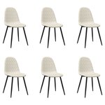 vidaXL Chaises à manger lot de 6 blanc crème velours