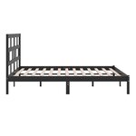 vidaXL Cadre de lit sans matelas Noir Bois de pin massif 200x200 cm