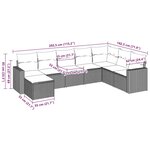 vidaXL Salon de jardin 8 Pièces avec coussins marron résine tressée