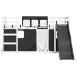 vidaXL Lit superposé sans matelas avec toboggan blanc noir 90x190 cm