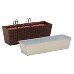 vidaXL Garde-Corps 2 pc Marron 50 x 17 x 17 cm métal