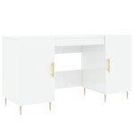 vidaXL Bureau Blanc brillant 140x50x75 cm Bois d'ingénierie