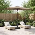 vidaXL Parasol de jardin avec lampes LED 200 x 300 cm Polyester Taupe