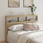 vidaXL Armoire tête de lit avec LED chêne sonoma 160x17x102 cm