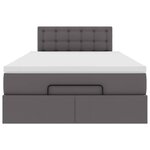 VidaXL Cadre de lit ottoman avec matelas gris 120x200 cm similicuir