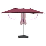 vidaXL Parasol de jardin Bordeaux 385 x 209 x 244 cm Polyester