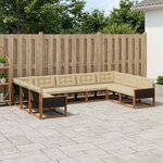 vidaXL Ensemble de canapés d'extérieur 9 Pièces Naturel et Beige