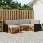 vidaXL Ensemble de canapé d'angle 6 Pièces Naturel et gris clair