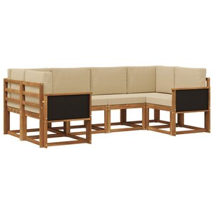 vidaXL Ensemble de canapés d'extérieur 6 pc Naturel et Beige