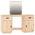 vidaXL Ensemble de coiffeuse avec LED Bois de pin solide