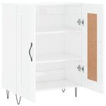 vidaXL Buffet Blanc brillant 69 5x34x90 cm Bois d'ingénierie