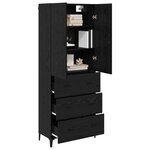 vidaXL Haut Armoire Chêne noir 69 5 x 34 x 180 cm Bois d'ingénierie