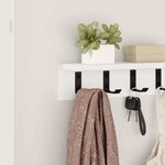 vidaXL Porte-manteau mural Blanc 40 x 10.5 x 10.5 cm Bois d'ingénierie