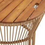 vidaXL Tables d'appoint de jardin 2Pièces dessus en bois beige poly rotin