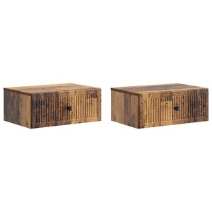 vidaXL Cabinet de chevet 2 Pièces Bois ancien 49 x 34 5 x 20 cm