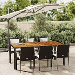 vidaXL Ensemble à dîner de jardin et coussins 7Pièces Noir Résine tressée