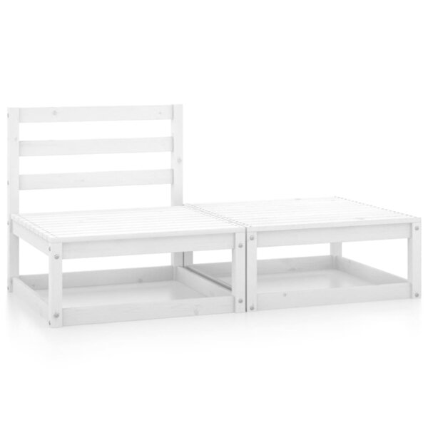 vidaXL Salon de jardin 2 Pièces blanc bois de pin massif