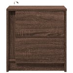 vidaXL Armoires de chevet et lumières LED 2 Pièces chêne marron