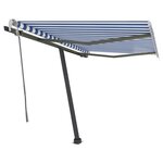 vidaXL Auvent manuel rétractable avec LED 300x250 cm Bleu et blanc