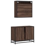 vidaXL Ensemble de meubles de salle de bain 2 Pièces Chêne marron