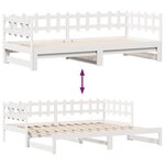 vidaXL Lit de jour avec gigogne et tiroirs sans matelas blanc 90x190cm