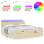 VidaXL Cadre de lit ottoman avec matelas crème 160x200 cm tissu