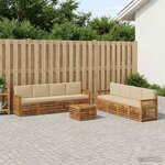 vidaXL Ensembles de canapés avec coussin 9 Pièces Bois d'Acacia Massif