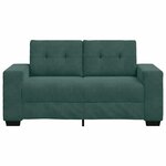 vidaXL Canapé deux places avec coussin Vert foncé Velours