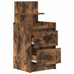 vidaXL Tables de chevet avec 2 tiroirs 2 Pièces chêne fumé 38x34x80 cm