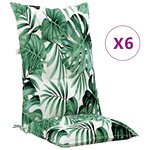 vidaXL Coussins de chaise de jardin à dossier haut lot de 6 tissu