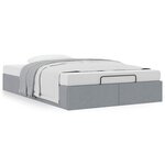 vidaXL Cadre de lit ottoman sans matelas gris clair 120x200 cm tissu