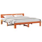 vidaXL Cadre de lit avec tête de lit Brun cire 200 x 200 cm Pin massif