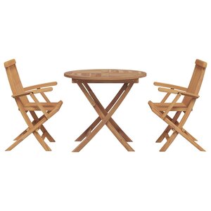 vidaXL Ensemble de salle à manger pour jardin 3 Pièces Marron
